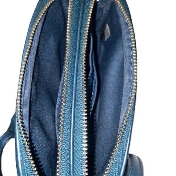 Coach Nwt Teal Leather Crossbody Bag - Picture 5 of 6